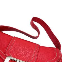 将图像加载到图库查看器中，CELINE Flap One Shoulder Bag Red Leather
