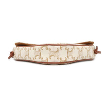 将图像加载到图库查看器中，CELINE Triomphe Shoulder Bag Ivory/Brown195902 PVC Coated Canvas Leather
