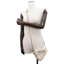 Load image into Gallery viewer, CELINE Triomphe Shoulder Bag Ivory/Brown 195902 PVC Coated Canvas Leather
