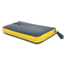 Load image into Gallery viewer, FENDI Monster Round Zip Long Wallet Navy/Yellow 7M0210 Leather
