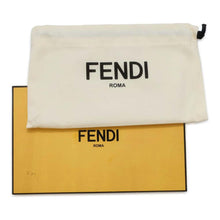 将图像加载到图库查看器中，FENDI Monster Round Zip Long Wallet Navy/Yellow 7M0210 Leather
