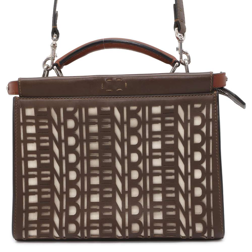 FENDI Peekaboo Fit Brown 7VA422 Leather Size Mini