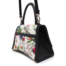 Load image into Gallery viewer, GUCCI Hacker Project Flora Hourglass Handbag White/Multicolor/Black 681697 Canvas Leather Size Small
