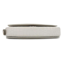 将图像加载到图库查看器中，BALENCIAGA Flap One Shoulder Bag White 618930 Croco embossed leather
