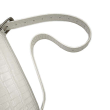 将图像加载到图库查看器中，BALENCIAGA Flap One Shoulder Bag White 618930 Croco embossed leather
