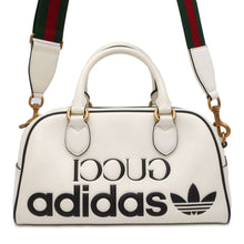 将图像加载到图库查看器中，GUCCI Mini Duffle Bag Adidas collaboration White/Black 702397 Leather
