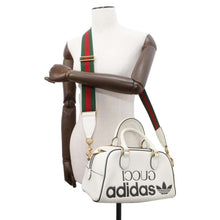 将图像加载到图库查看器中，GUCCI Mini Duffle Bag Adidas collaboration White/Black 702397 Leather
