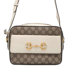 将图像加载到图库查看器中，GUCCI GG Supreme Horsebit Shoulder Bag Beige/White 645454 PVC Leather Size Small
