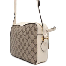 Load image into Gallery viewer, GUCCI GG Supreme Horsebit Shoulder Bag Beige/White645454 PVC Leather Size Small
