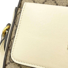 将图像加载到图库查看器中，GUCCI GG Supreme Horsebit Shoulder Bag Beige/White 645454 PVC Leather Size Small
