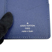 将图像加载到图库查看器中，LOUIS VUITTON Organizer De Poch Blue AzurM63517 Epi Leather
