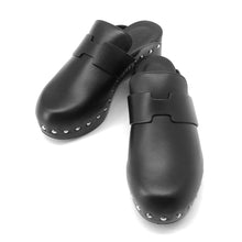 将图像加载到图库查看器中，HERMES Karya Sabo Sandals Black Smooth Calf Leather Size 36
