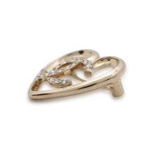 将图像加载到图库查看器中，CHANEL CC Logo Heart Rhinestone Brooch Gold ABA093 Metal Rhinestone
