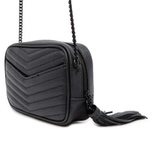 Load image into Gallery viewer, SAINT LAURENT PARIS Lou ChainShoulder Bag Black 612579 Leather Size Mini
