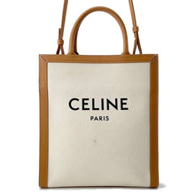 将图像加载到图库查看器中，CELINE Vertical Cabas Natural/Tan192082 Canvas Leather Size Small
