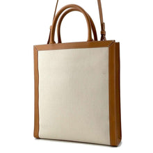 将图像加载到图库查看器中，CELINE Vertical Cabas Natural/Tan192082 Canvas Leather Size Small
