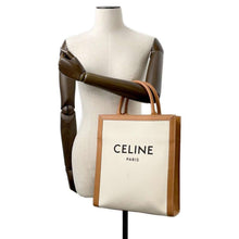 将图像加载到图库查看器中，CELINE Vertical Cabas Natural/Tan192082 Canvas Leather Size Small
