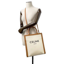 将图像加载到图库查看器中，CELINE Vertical Cabas Natural/Tan192082 Canvas Leather Size Small
