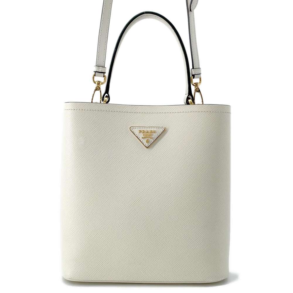 PRADA Panier 2wayShoulder White 1BA212 Leather