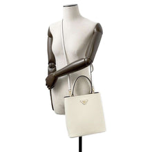 将图像加载到图库查看器中，PRADA Panier 2wayShoulder White 1BA212 Leather
