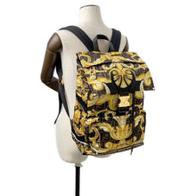 将图像加载到图库查看器中，FENDI Fendace Backpack Black/Yellow/Brown 7VZ066 Nylon
