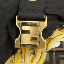 将图像加载到图库查看器中，FENDI Fendace Backpack Black/Yellow/Brown 7VZ066 Nylon
