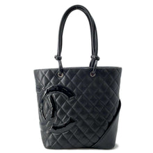 将图像加载到图库查看器中，CHANEL Cambon Line Handbag Black A25167 Leather Size Medium
