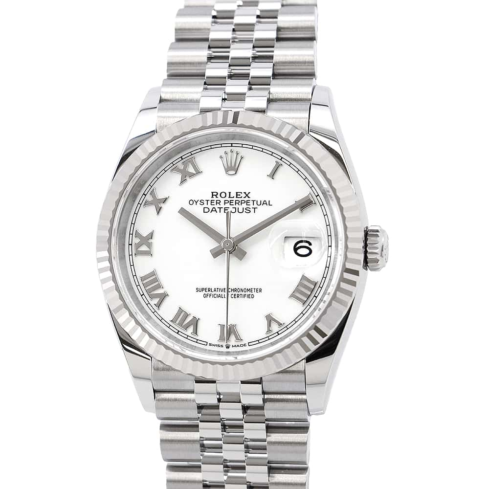 ROLEX Datejust W36mm Stainless Steel K18WG White/Roman Dial 126234