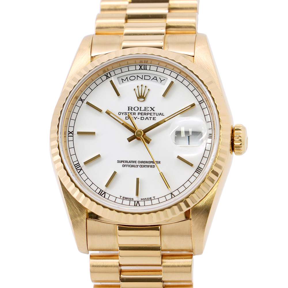 ROLEX Day-Date W36mm 18K Yellow Gold White Dial18238