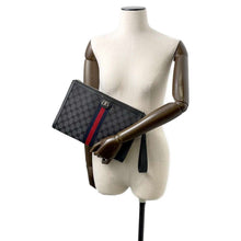 将图像加载到图库查看器中，BALENCIAGA The Hacker Project Clutch Bag Black 680382 Canvas Leather
