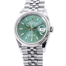 Load image into Gallery viewer, ROLEX Datejust W36mm Stainless Steel K18WG Mint Green Dial 126234
