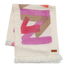 将图像加载到图库查看器中，HERMES Scarf・Stole Ikat・Zig Zag Rouge/Rose/Camel Cashmere100%
