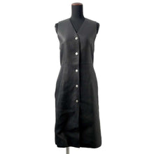 Load image into Gallery viewer, HERMES Long gilet Size 34 Black Deer Leather
