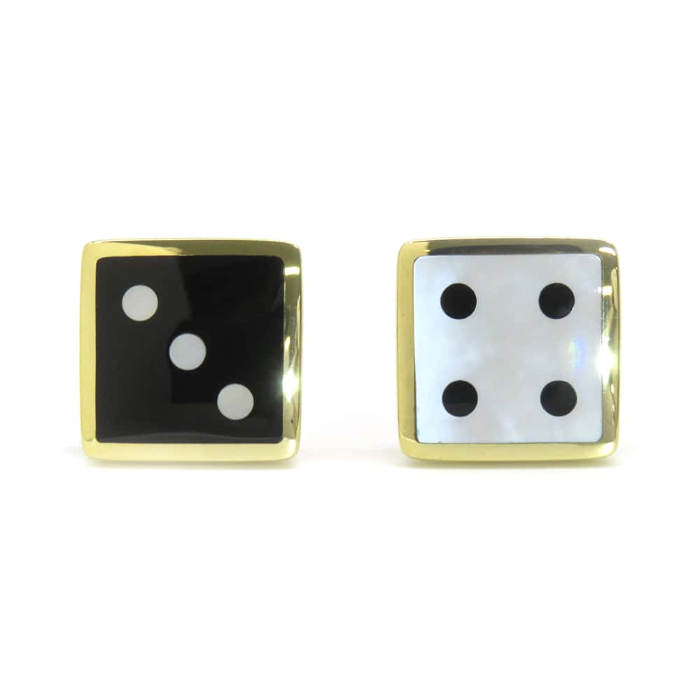 TIFFANY&Co. Vintage Dice Motif Earrings 18K Yellow Gold