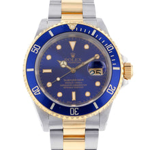 将图像加载到图库查看器中，ROLEX Submariner Date W40mm Stainless Steel K18YG Blue Dial 16613
