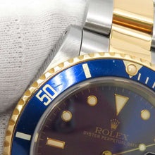 将图像加载到图库查看器中，ROLEX Submariner Date W40mm Stainless Steel K18YG Blue Dial 16613
