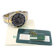 将图像加载到图库查看器中，ROLEX Submariner Date W40mm Stainless Steel K18YG Blue Dial 16613
