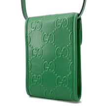 将图像加载到图库查看器中，GUCCI GGLEAT GG TENNIS 2 TOP HANDLE BAG Green 625571 Embossed Leather
