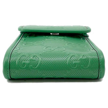 将图像加载到图库查看器中，GUCCI GGLEAT GG TENNIS 2 TOP HANDLE BAG Green 625571 Embossed Leather
