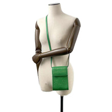 将图像加载到图库查看器中，GUCCI GGLEAT GG TENNIS 2 TOP HANDLE BAG Green 625571 Embossed Leather
