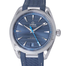 将图像加载到图库查看器中，OMEGA Seamaster Aqua Terra 150M W41mm Stainless Steel Rubber Blue Dial 220.12.41.21.03.002
