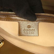 将图像加载到图库查看器中，GUCCI Jackie 1961 2WAY Tote Bag Brown/Beige 649015 GG SupremeCanvas Leather Size Large
