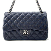 Load image into Gallery viewer, CHANEL Matelasse W Flap ChainShoulder Bag Navy A58600 Lambskin Size 30
