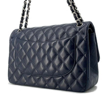 Load image into Gallery viewer, CHANEL Matelasse W Flap ChainShoulder Bag Navy A58600 Lambskin Size 30
