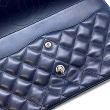 Load image into Gallery viewer, CHANEL Matelasse W Flap ChainShoulder Bag Navy A58600 Lambskin Size 30
