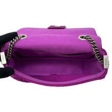 将图像加载到图库查看器中，FENDI Midi Baguette Chain Shoulder Bag Purple 8BR793 FabricSuede Leather
