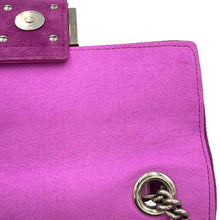 将图像加载到图库查看器中，FENDI Midi Baguette Chain Shoulder Bag Purple 8BR793 FabricSuede Leather
