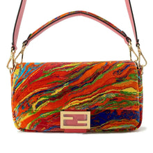 将图像加载到图库查看器中，FENDI Bucket 2WAY Flap Bag Red/Multicolor 8BR600 Pile Leather
