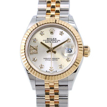 将图像加载到图库查看器中，ROLEX Lady-Datejust W28mm Stainless Steel K18YG Silver/Star Diamond Dial 279173G
