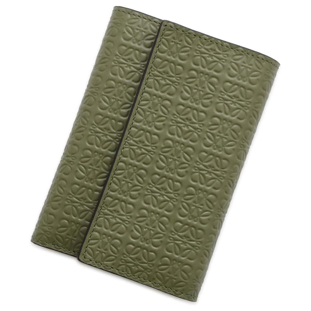 LOEWE Repeat Anagram Vertical Wallet Green C499S97X05 Leather